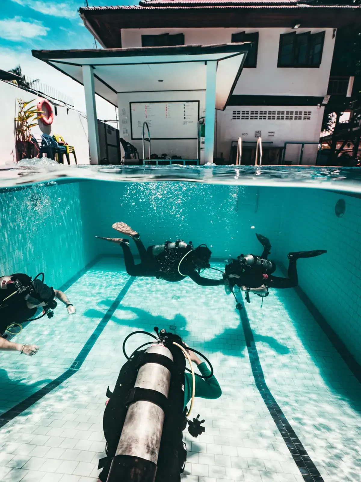 Divemaster course pool session koh tao